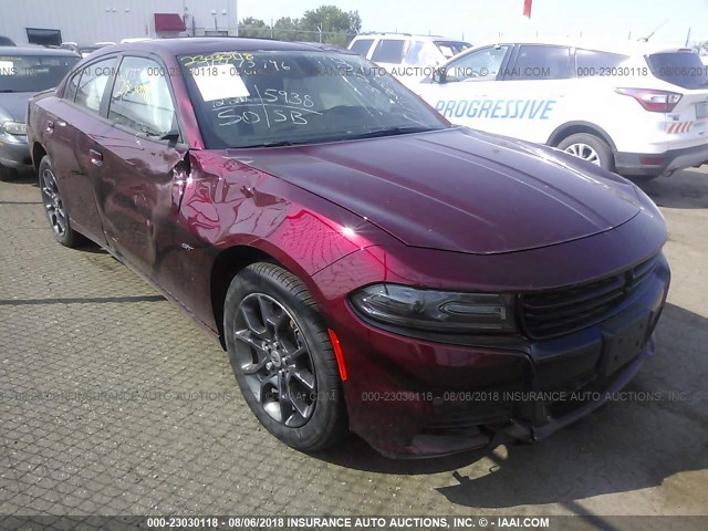 2C3CDXJG1JH119943 - 2018 DODGE CHARGER GT MAROON photo 1