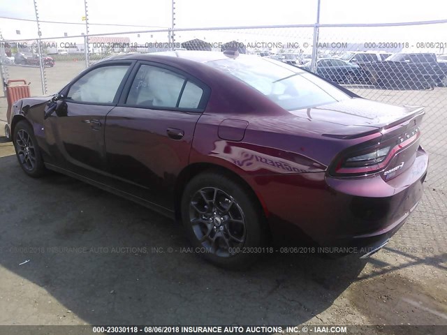 2C3CDXJG1JH119943 - 2018 DODGE CHARGER GT MAROON photo 3