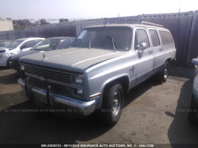 1G8GC26W9DF150974 - 1983 CHEVROLET SUBURBAN C2 BLUE photo 2