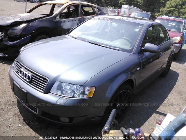 WAULC68E64A017258 - 2004 AUDI A4 1.8T QUATTRO GRAY photo 2