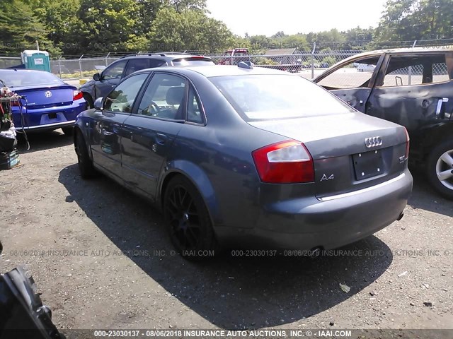 WAULC68E64A017258 - 2004 AUDI A4 1.8T QUATTRO GRAY photo 3