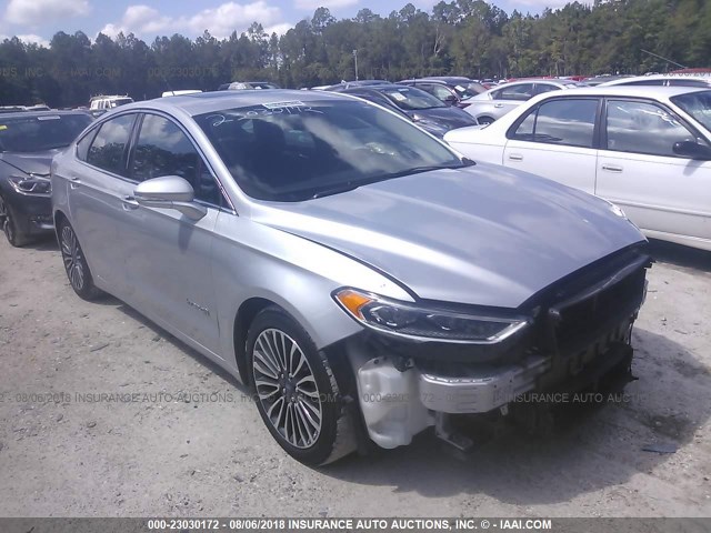 3FA6P0RU2JR128047 - 2018 FORD FUSION TITANIUM/PLATINUM HEV SILVER photo 1