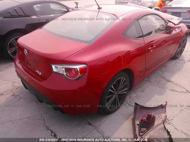 JF1ZNAA12D1717205 - 2013 TOYOTA SCION FR-S RED photo 4