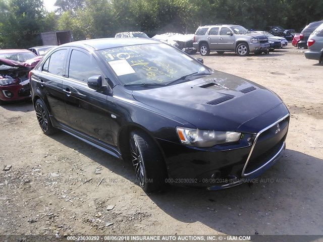 JA32Y6HV9AU010989 - 2010 MITSUBISHI LANCER BLACK photo 1