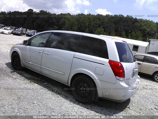 5N1BV28U24N325640 - 2004 NISSAN QUEST SILVER photo 3