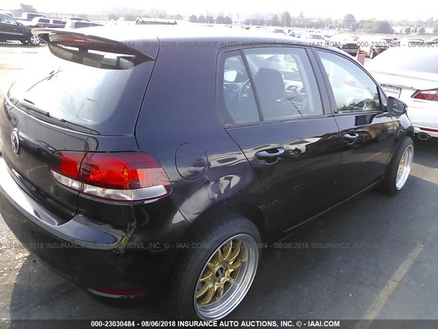 WVWDB7AJ4CW347764 - 2012 VOLKSWAGEN GOLF BLACK photo 4
