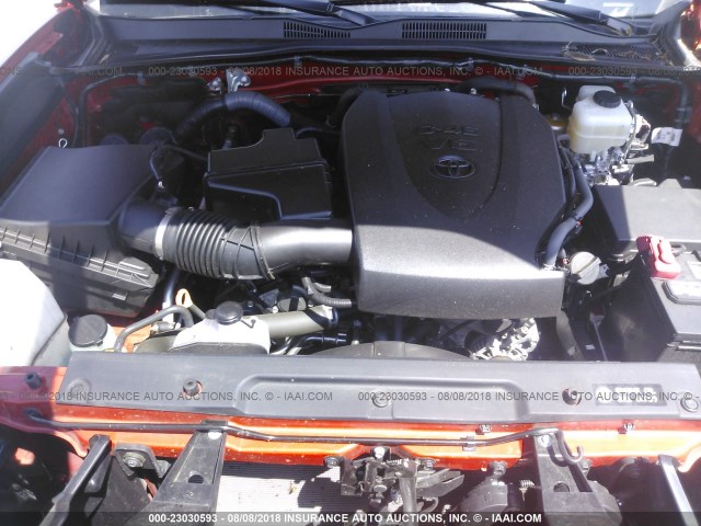 3TMCZ5AN2HM083160 - 2017 TOYOTA TACOMA DBL CAB/SR/TRDSPT/OR/PRO ნარინჯისფერი ფოტო 10