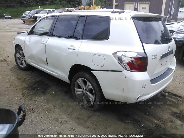 JTEES43A782066570 - 2008 TOYOTA HIGHLANDER SPORT WHITE photo 3