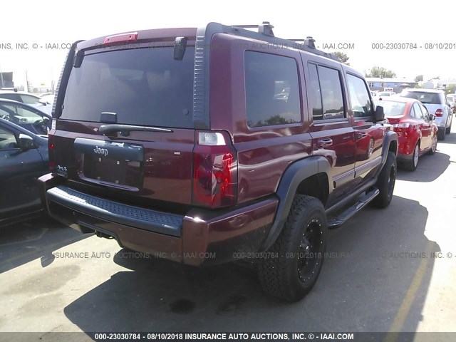 1J8HG48K97C603025 - 2007 JEEP COMMANDER MAROON photo 4