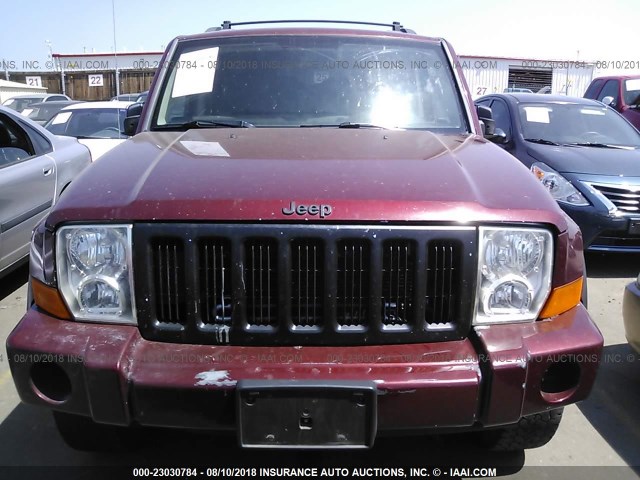 1J8HG48K97C603025 - 2007 JEEP COMMANDER MAROON photo 6