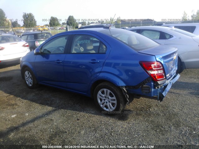 1G1JB5SG3H4135914 - 2017 CHEVROLET SONIC LS 蓝色 照片 3
