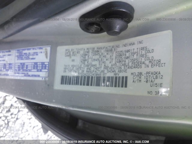 5TDZA22C34S046187 - 2004 TOYOTA SIENNA XLE/XLE LIMITED SILVER photo 9