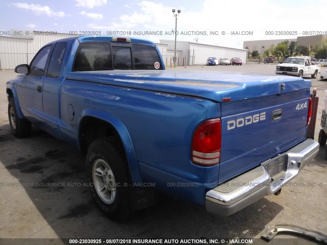 1B7GG22Y6WS613990 - 1998 DODGE DAKOTA BLUE photo 3