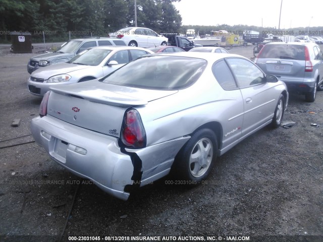 2G1WX12KX39450347 - 2003 CHEVROLET MONTE CARLO SS ვერცხლისფერი ფოტო 4