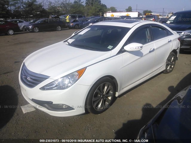 5NPEC4AC0EH909962 - 2014 HYUNDAI SONATA SE/LIMITED WHITE photo 2