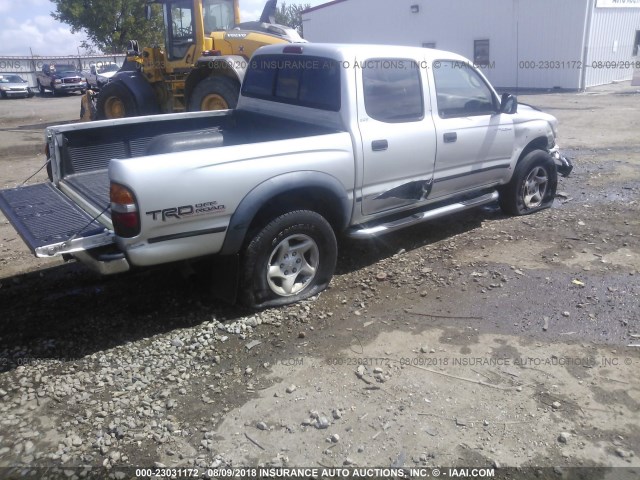 5TEGN92N72Z108924 - 2002 TOYOTA TACOMA DOUBLE CAB PRERUNNER SILVER photo 4