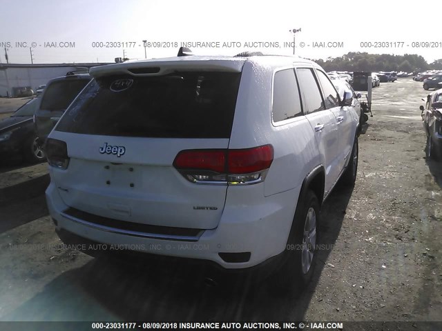 1C4RJFBGXFC934059 - 2015 JEEP GRAND CHEROKEE LIMITED WHITE photo 4