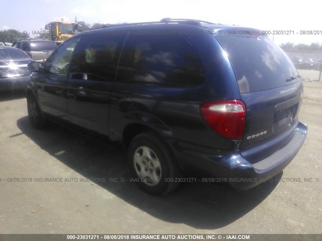 1D4GP243X3B143141 - 2003 DODGE GRAND CARAVAN SE Dark Blue photo 3