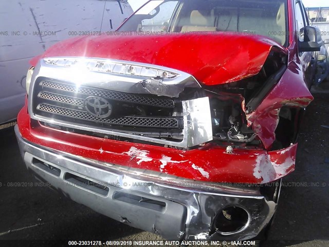 5TBRT54197S456769 - 2007 TOYOTA TUNDRA DOUBLE CAB SR5 RED photo 6