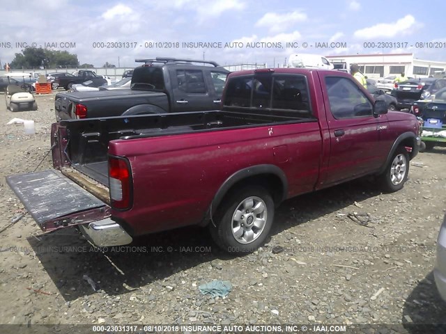 1N6DD21SXWC312025 - 1998 NISSAN FRONTIER XE BURGUNDY photo 4