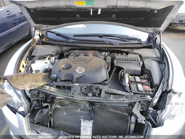 1N4AA5AP3CC868111 - 2012 NISSAN MAXIMA S/SV SILVER photo 10