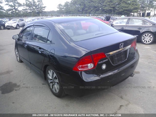 2HGFA16869H351080 - 2009 HONDA CIVIC EX BLACK photo 3