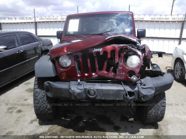 1J4BA3H16AL149995 - 2010 JEEP WRANGLER UNLIMITE SPORT MAROON photo 6