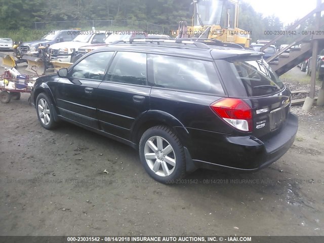 4S4BP61CX87361444 - 2008 SUBARU OUTBACK 2.5I BLACK photo 3