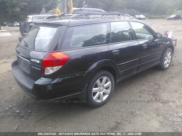 4S4BP61CX87361444 - 2008 SUBARU OUTBACK 2.5I BLACK photo 4