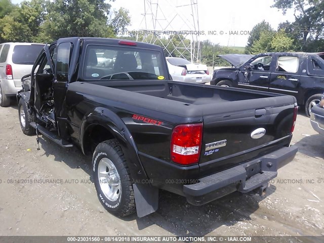 1FTKR4EE5BPB09428 - 2011 FORD RANGER SUPER CAB BLACK photo 3