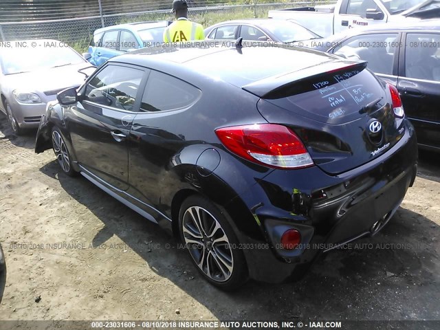 KMHTC6AE1GU268913 - 2016 HYUNDAI VELOSTER TURBO BLACK photo 3