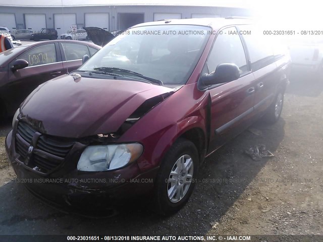 1D4GP24R27B186950 - 2007 DODGE GRAND CARAVAN SE MAROON photo 2