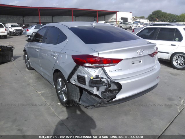 KMHD84LF4JU510178 - 2018 HYUNDAI ELANTRA SEL/VALUE/LIMITED SILVER photo 3