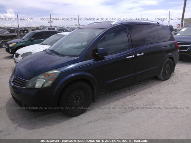 5N1BV28U37N115939 - 2007 NISSAN QUEST S/SE/SL BLUE photo 2