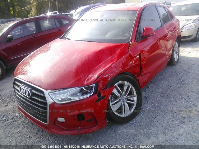 WA1BCCFS6JR005706 - 2018 AUDI Q3 PREMIUM RED photo 2