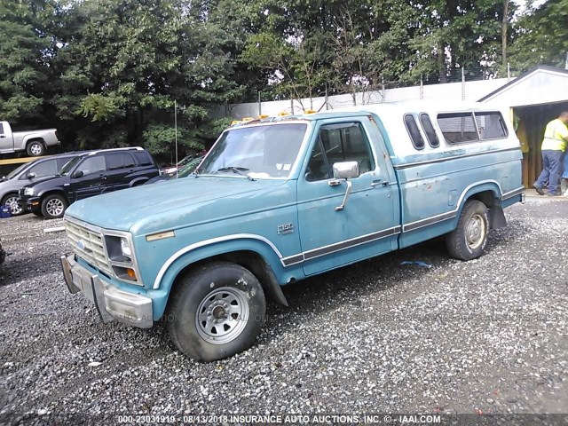 2FTDF15G5DCA77392 - 1983 FORD F150 TEAL photo 2