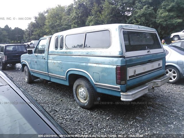 2FTDF15G5DCA77392 - 1983 FORD F150 TEAL photo 3