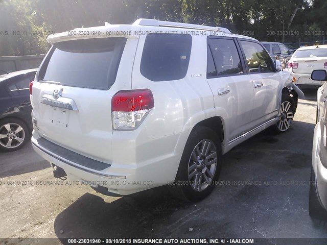 JTEBU5JR8D5148909 - 2013 TOYOTA 4RUNNER SR5/LIMITED/TRAIL WHITE photo 4