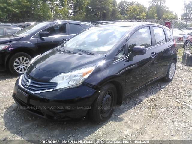 3N1CE2CP2EL381821 - 2014 NISSAN VERSA NOTE S/S PLUS/SV/SL BLACK photo 2
