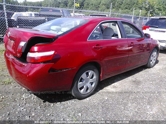 JTNBE46K073056227 - 2007 TOYOTA CAMRY NEW GENERAT CE/LE/XLE/SE RED photo 4