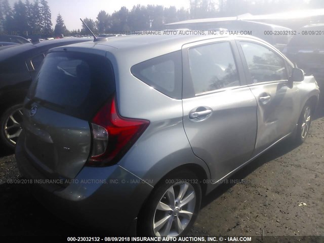 3N1CE2CP6EL409085 - 2014 NISSAN VERSA NOTE S/S PLUS/SV/SL SILVER photo 4