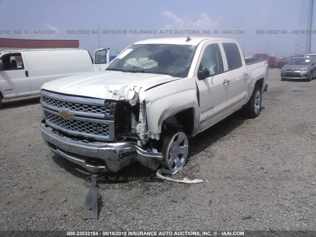 3GCUKSEC7EG321563 - 2014 CHEVROLET SILVERADO K1500 LTZ WHITE photo 2