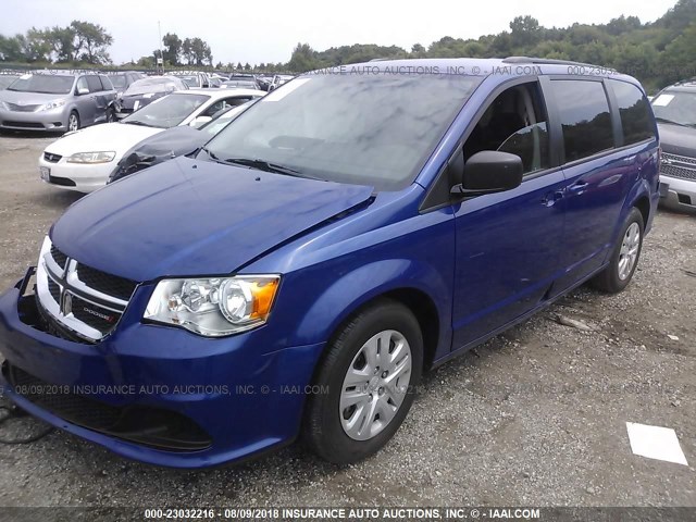 2C4RDGBG9JR225782 - 2018 DODGE GRAND CARAVAN SE BLUE photo 2