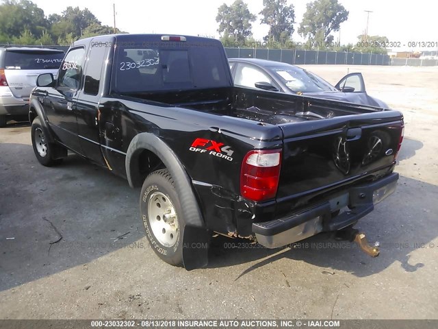 1FTZR45E02PA60122 - 2002 FORD RANGER SUPER CAB BLACK photo 3