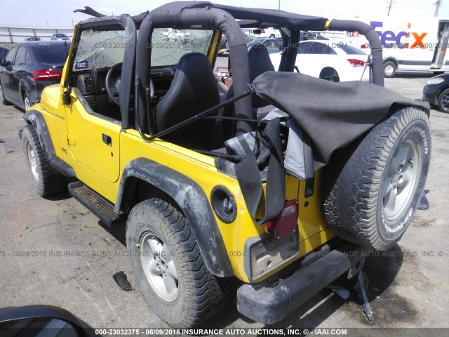 1J4FA29P51P322011 - 2001 JEEP WRANGLER / TJ SE YELLOW photo 3