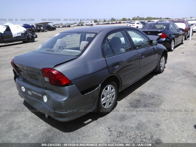 1HGES16425L014716 - 2005 HONDA CIVIC DX GRAY photo 4