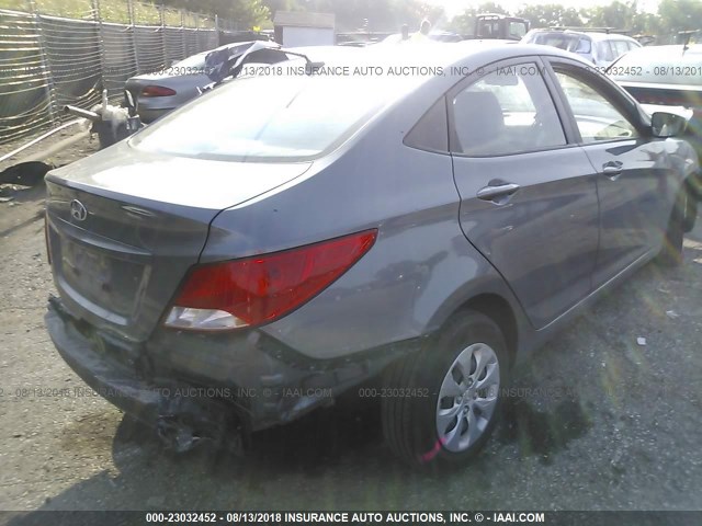 KMHCT4AEXGU049243 - 2016 HYUNDAI ACCENT SE GRAY photo 4