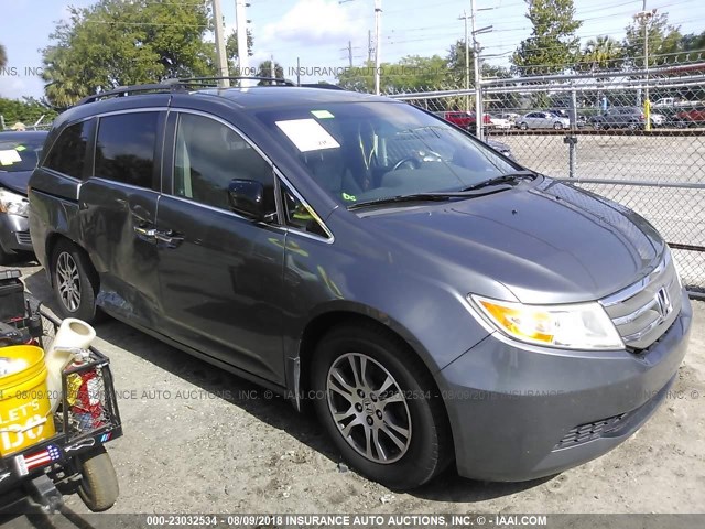 5FNRL5H65CB024465 - 2012 HONDA ODYSSEY EXL GRAY photo 1