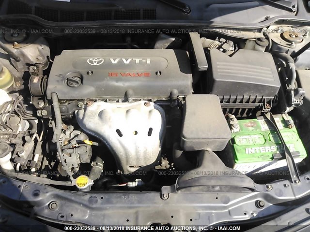 4T1BE46K38U747134 - 2008 TOYOTA CAMRY CE/LE/XLE/SE GRAY photo 10