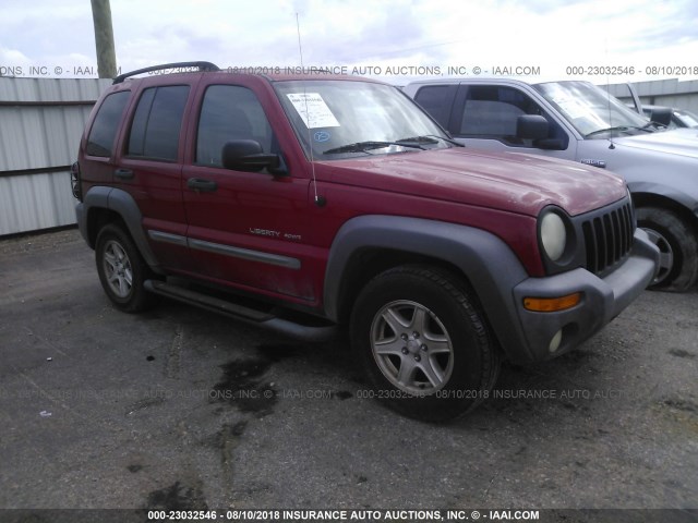 1J4GL48KX3W558999 - 2003 JEEP LIBERTY SPORT/FREEDOM RED photo 1